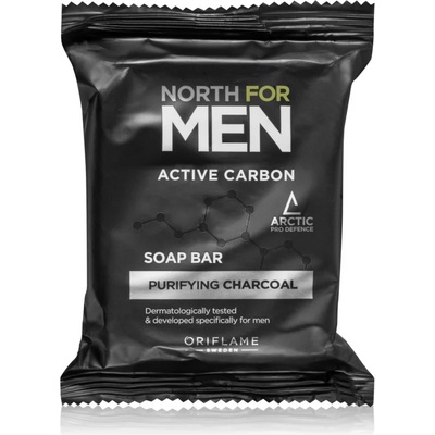 Oriflame North for Men Active Carbon почистващ твърд сапун с активен въглен 100 гр