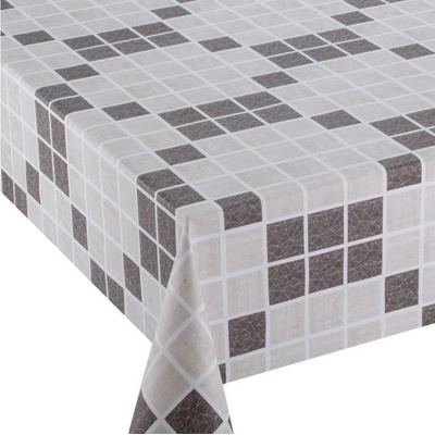 IMPOL TRADE Obrus PVC 3581171 kocky sivo-hnedé návin 20 m x 140 cm