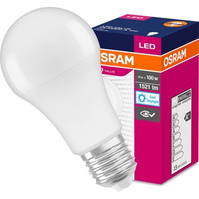 Osram LED VALUE CL A FR 100 14,5W/865 E27 6500K studená biela