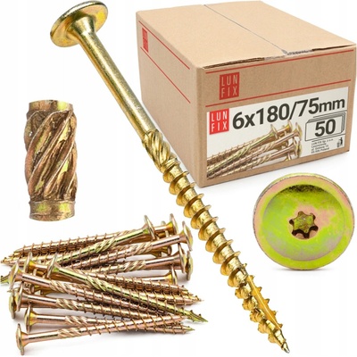 Tesařský vrut 6x180 talířový TORX 50 Ks.