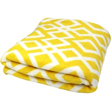 TP Mikro flanel deka Premium Kosočtverce žluté 150x200