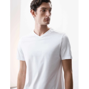 Marks & Spencer Тениска с V-образно деколте от чист Supima® памук Marks & Spencer бяла Marks & Spencer | Byal | МЪЖЕ | M REG