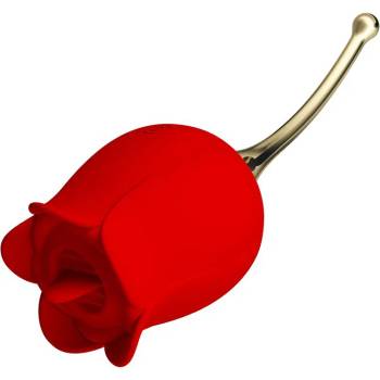 Pretty Love Rose Lover Clitoral Vibrator with Licking Stimulator Gold & Red