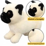LEAN Toys Plush Toy Cuddly Toy Pug Dog White 19cm