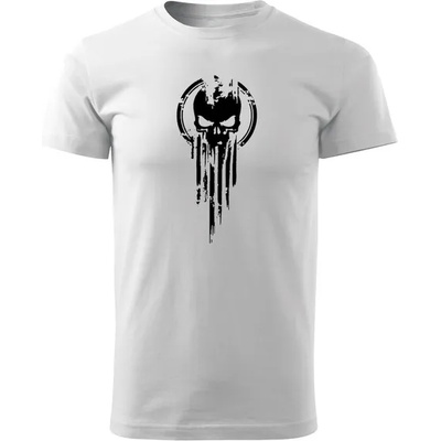 DRAGOWA Тениска с къс ръкав Skull, бяла, 160 г/м2 (6451)