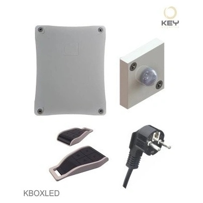 PROFI Kit GARDEN BOX pro ovládání 20 zahradních světel KEY. Kit obsahuje: elektroniku (BOXLED), noční senzor (QUADRO), 2x ovladač (KPLAY4R), napájecí kabel.