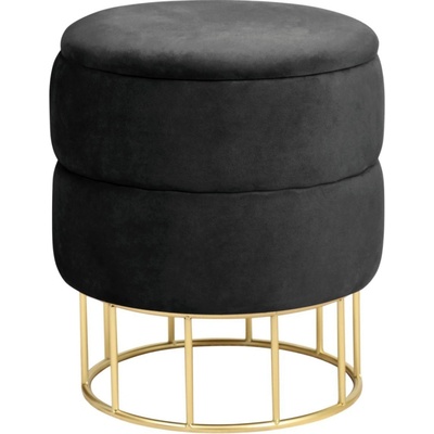 Ak furniture Taburet ELZA samet černý