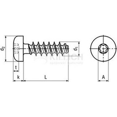 šroub 2.2x5 ZINEK půlkulatá hlava, do plastu TORX WN1452 [1 ks]