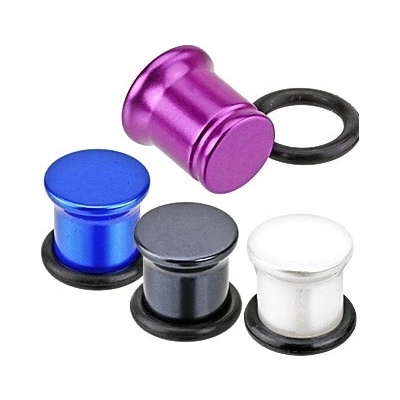 Šperky eshop metalický plug do ucha z akrylu perleťové barvy C30.10 fialová
