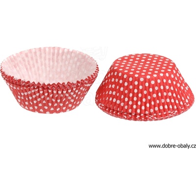 Dortisimo Košíčky na muffiny Červené s puntíky 5x3 cm 40 ks – Zboží Dáma