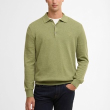 Barbour Pima Cotton Knitted Polo Shirt Laurel Green