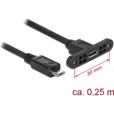 Delock Кабел Delock, USB 2.0-s Micro-B гнездо, монтаж на панел USB 2.0-s Micro-B гнездо, монтаж на панел
