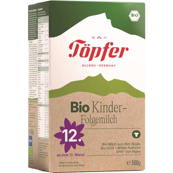 Töpfer Адаптирано био мляко за кърмачета Topfer - Laktana Bio Kinder, 12 м+, 500 g (4006303008855)