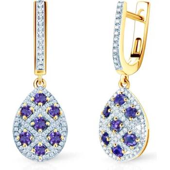 Image 1 of SAVICKI обеци: два цвята злато. tanzanities. диаманти