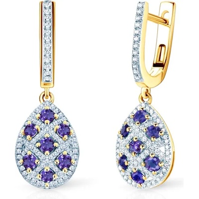 SAVICKI обеци: два цвята злато. tanzanities. диаманти