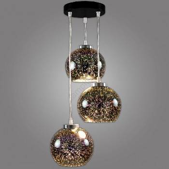 KEMAR NP/3/W/D3 - Полилей на въже KULE 3D 3xE27/60W/230V (PD504)