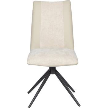 Carmen Трапезен стол Carmen TULSA, до 120kg. , дамаска/силиконова кожа, прахово боядисана метална база, шампанско (bt-3532357)