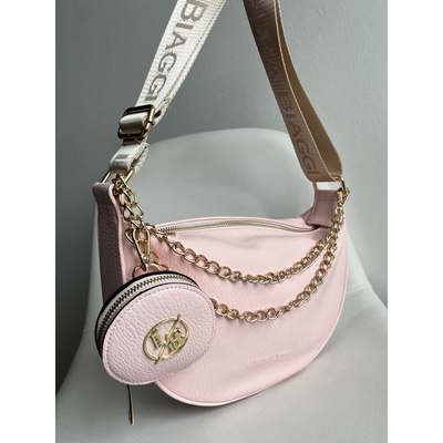 Dámska ružová crossbody kabelka s retiazkou
