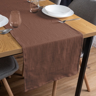Biante Mušelínový behúň MSN-075 Hnedý 20x140 cm