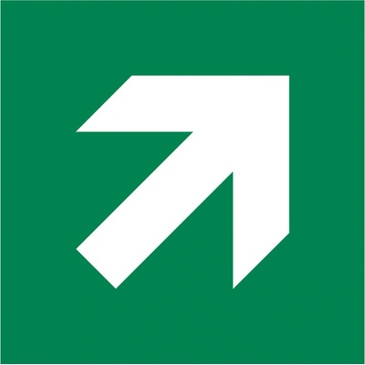 Značka Šípka šikmo, ISO 3864, plast, LN, 150 x 150 mm, 10 ks