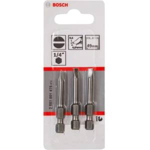 Bosch - Комплект битове S0, 5x4, дължина 49 мм, 3 бр. 2607001475 (2607001475)