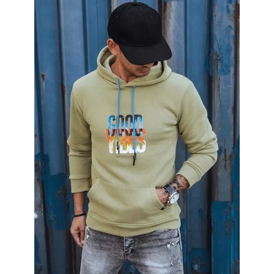 DStreet Men's warm hooded sweatshirt olive BX5379 krémová