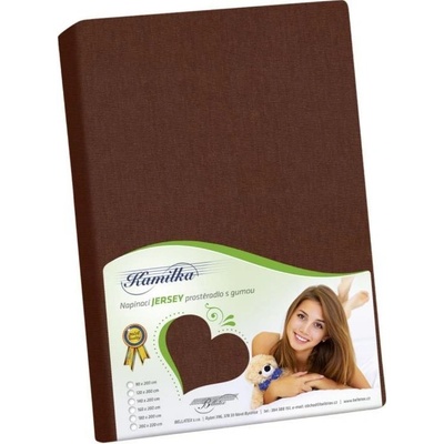 Bellatex jersey prostěradlo Kamilka tmavě hnědé 120x200
