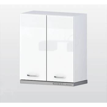Голд - Аполо Горен кухненски шкаф с 2 врати за телескопичен аспиратор Алис g17 60 см бял гланц