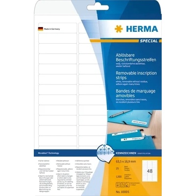 HERMA етикет подвижен 63, 5 x 16, 9 mm, 1200 бр (10005)