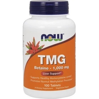 Image 1 of NOW Хранителна добавка Триметилглицин (TMG - Trimethylglycine) метилирана аминокиселина, Now Foods TMG (Trimethylglycine) 1000mg 100tabs