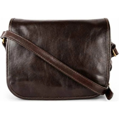 Talianske Tmavo hnedá talianska kožená crossbody kabelka Diana