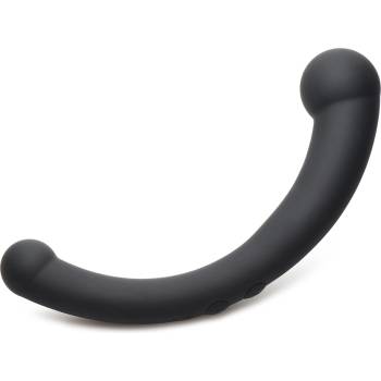 Master Series 10X Vibra-Crescent Vibrating Silicone Dual Ended Dildo Black