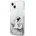 KARL LAGERFELD Liquid Glitter Choupette Fun Case - дизайнерски кейс с висока защита за iPhone 13 mini (прозрачен-сребрист)