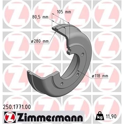 Brzdový buben ZIMMERMANN 250.1771.00 (250177100)