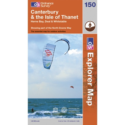 Canterbury / Isle of Thanet 1:25.000 turistická mapa OS #150
