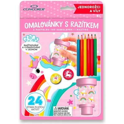Omalovánky s razítkem CONCORDE Jednorožci a víly