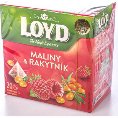 Loyd Bylinno ovocný čaj aromatizovaný s príchuťou maliny s rakytníkom 20 x 2 g