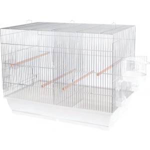 INTER-ZOO Pet Products Клетка за птици MESSI II хром - 78 x 47, 5 x 60 cm БЯЛА