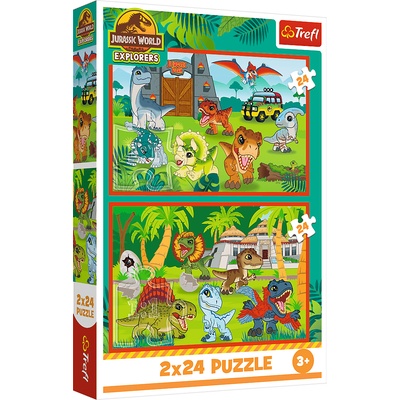 Trefl - Puzzle 2x24 Little Dinosaurs - 1 - 39 piese