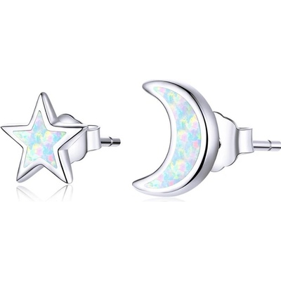 Olivie stříbrné opálové měsíc a hvězda 5440