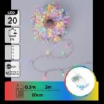 Aigostar - LED многоцветен коледен гирлянд 20xLED/3xAA 2, 3m (AI2988)