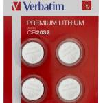 Verbatim LITHIUM BATTERY CR2032 3V 4 PACK (49533) - gtcomputers