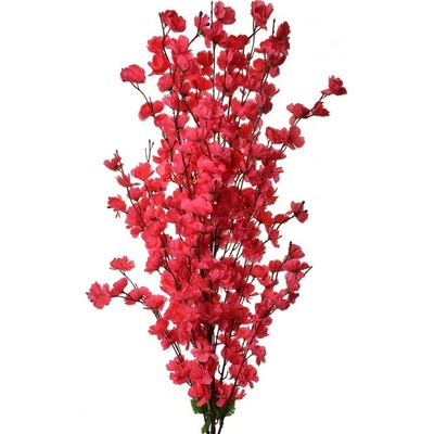 Dekorácia umelá vetvička s fuchsiovými kvetmi - 40*10*100 cm - Clayre & Eef