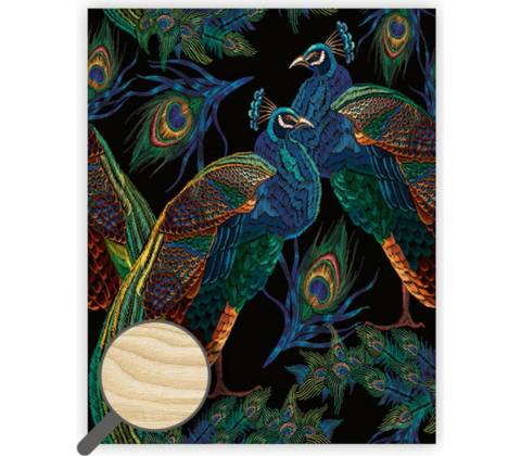 Drevený obraz Peacocks