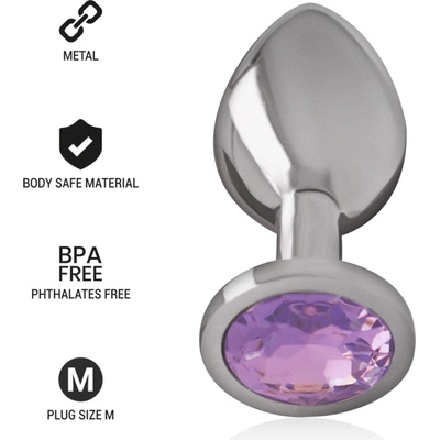 Intense Метален анален разширител с виолетово бижу intense размер m