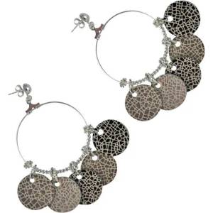 Dannyra Обици с висулки от естествена кожа и посребряване Dannyra Jewels