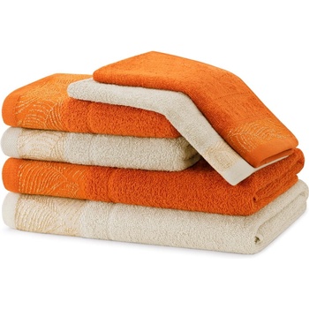 Restilo Оранжеви/бежови памучни хавлии и кърпи за баня в комплект от 6 бр. от тери Bellis - Restilo (120010989)
