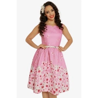 Lindy Bop dámské retro šaty Delta Blossom Floral 5056041 růžová