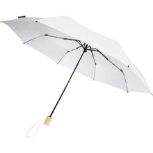 Birgit deštník skládací větruodolný z recyklovaného PET materiálu bílý