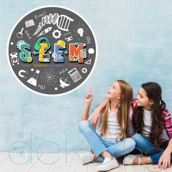 Image 1 of Stem - кръгъл дизайнерски стикер за стена в сиво (1661)